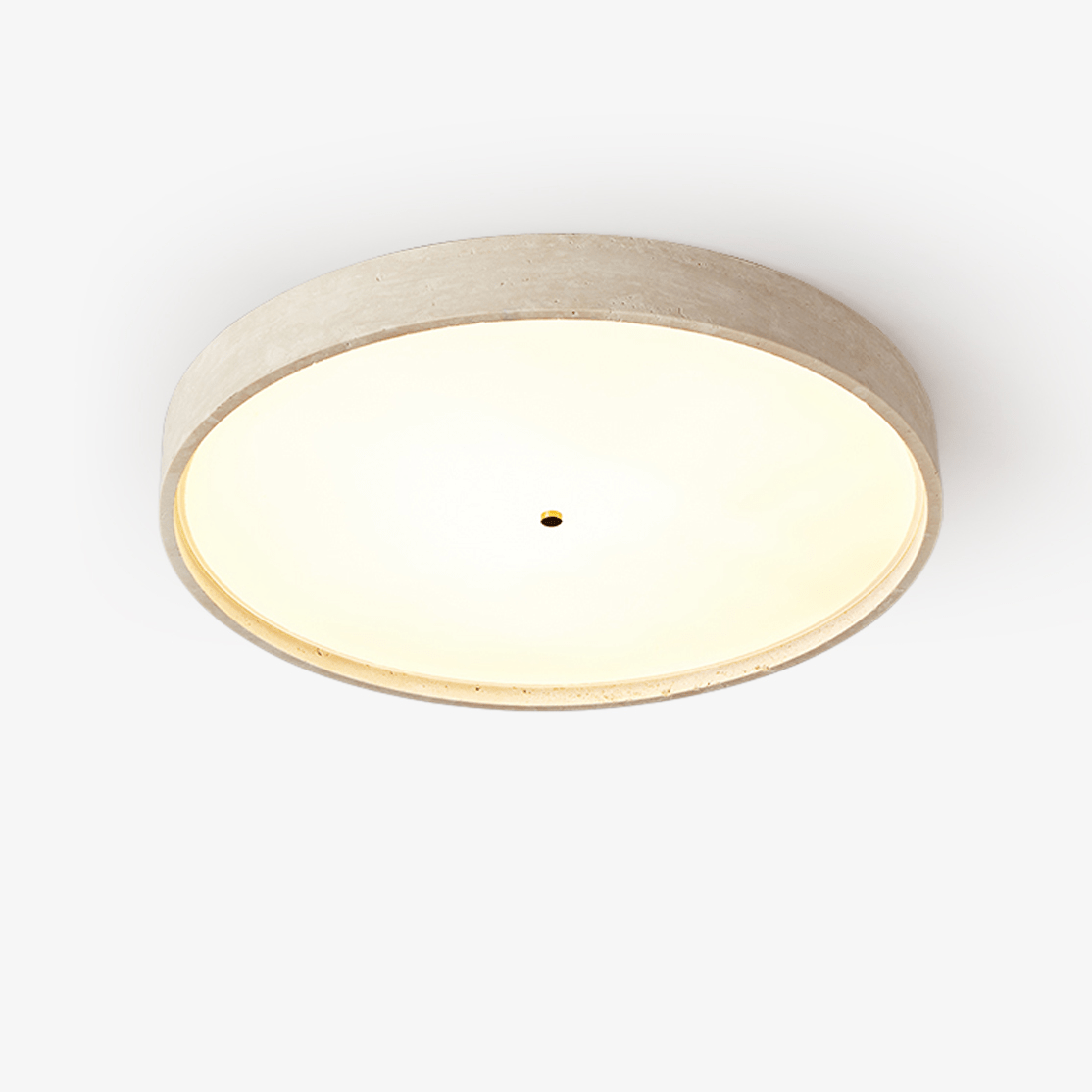 Solvara Disc Travertine Ceiling Light in Yellow Stone