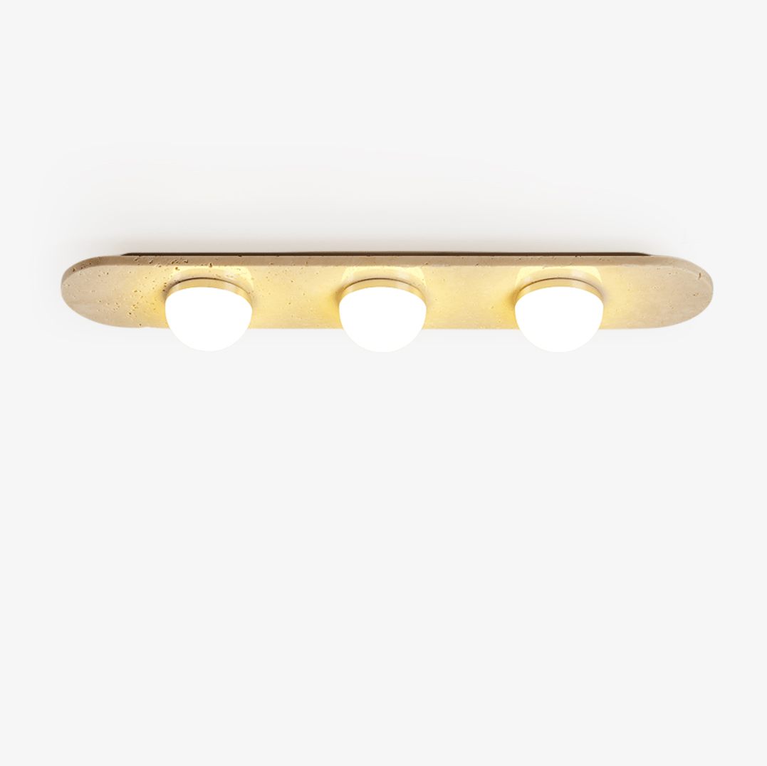 Trivara Triple Bar Ceiling Light in Travertine