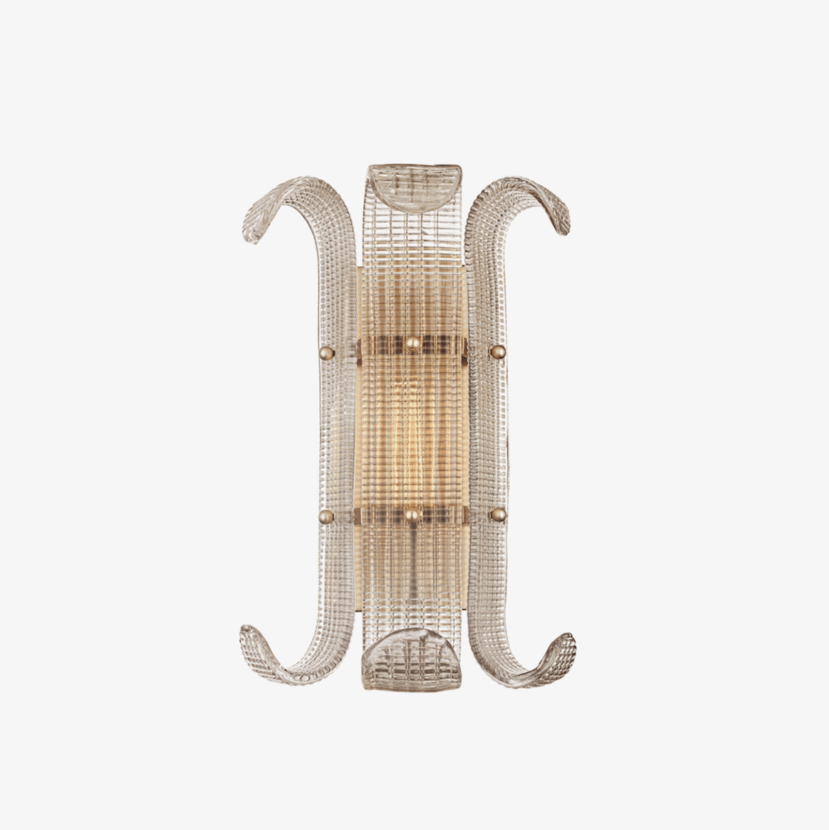 Brasher Wall Sconce in Champagne Glass and Gold Metal