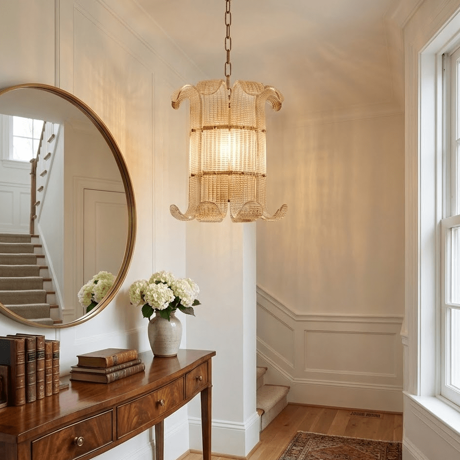 Brasher Small Chandelier — Modern Glass Pendant Light for Dining Room & Entryway