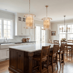 Brasher Small Chandelier — Modern Glass Pendant Light for Dining Room & Entryway