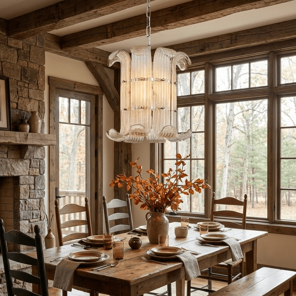 Brasher Small Chandelier — Modern Glass Pendant Light for Dining Room & Entryway