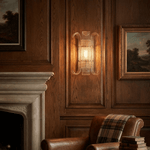 Brasher Wall Sconce in Champagne Glass and Gold Metal