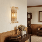 Brasher Wall Sconce in Champagne Glass and Gold Metal