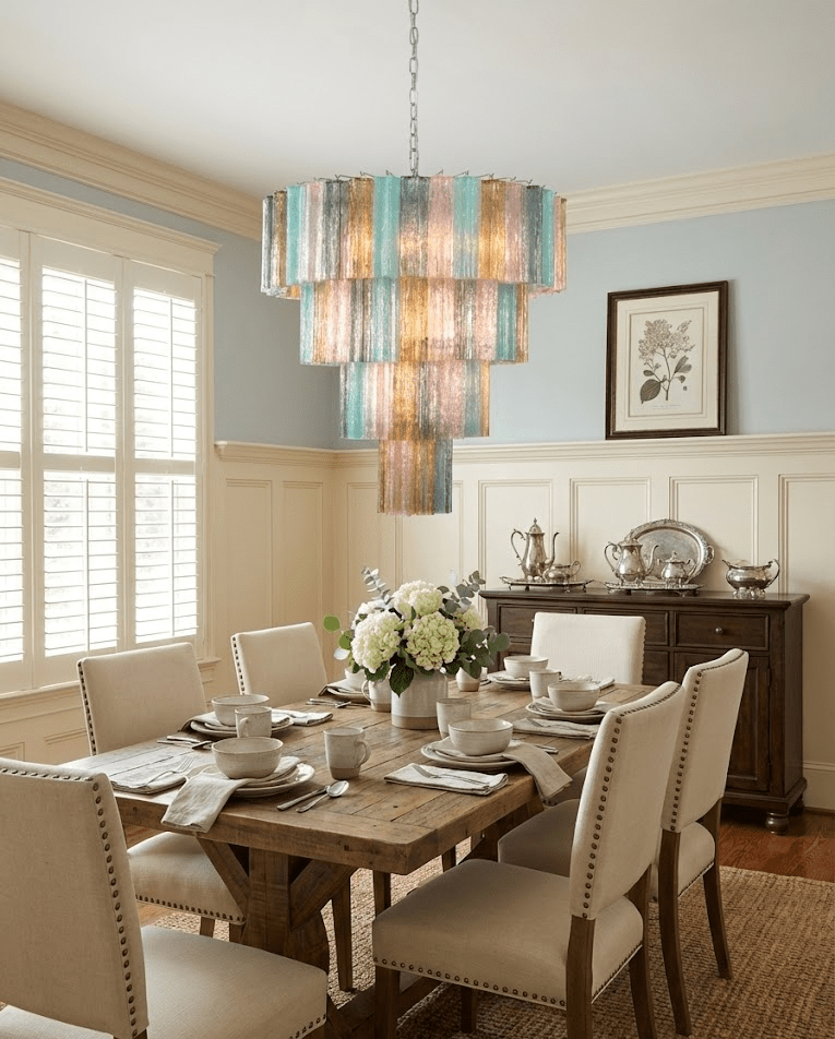 Lustrava Prism Chandelier – Handcrafted Murano Glass Pendant Light