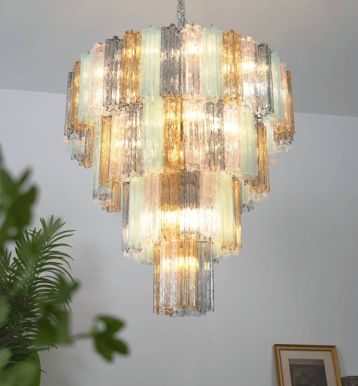Lustrava Prism Chandelier – Handcrafted Murano Glass Pendant Light