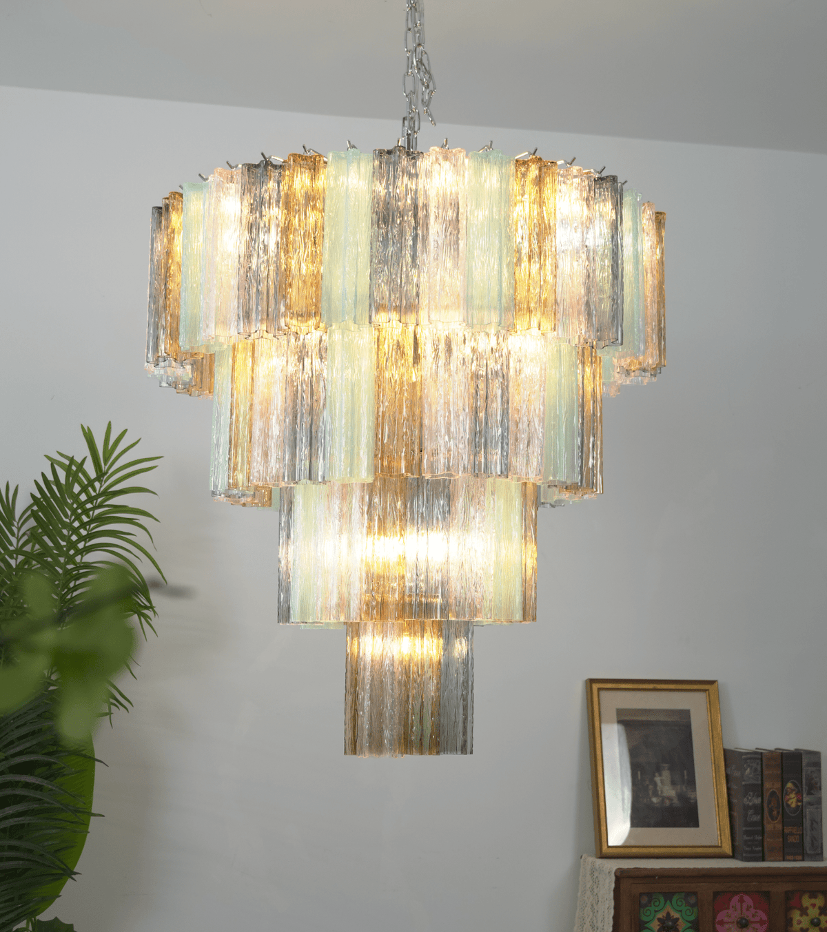 Lustrava Prism Chandelier – Handcrafted Murano Glass Pendant Light
