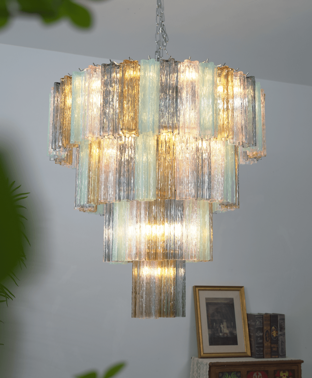 Lustrava Prism Chandelier – Handcrafted Murano Glass Pendant Light