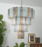 Lustrava Prism Chandelier – Handcrafted Murano Glass Pendant Light