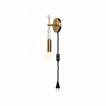 Toam Plug-In Wall Sconce with Marble and Brass Accents