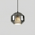 Hand-Carved Alabaster Cylinder Pendant Light in Glass Shell