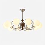 Nova Grove Chandelier – Modern Glass and Walnut Pendant Light