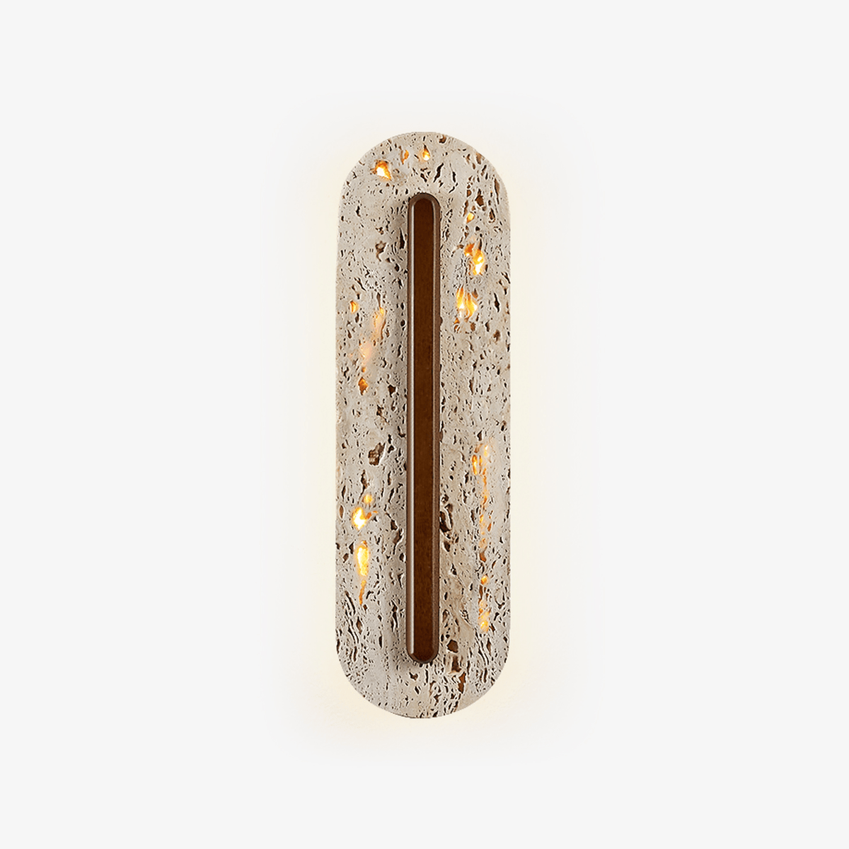 Aerin Lumaslot Wall Sconce in Natural Travertine with Warm LED Glow