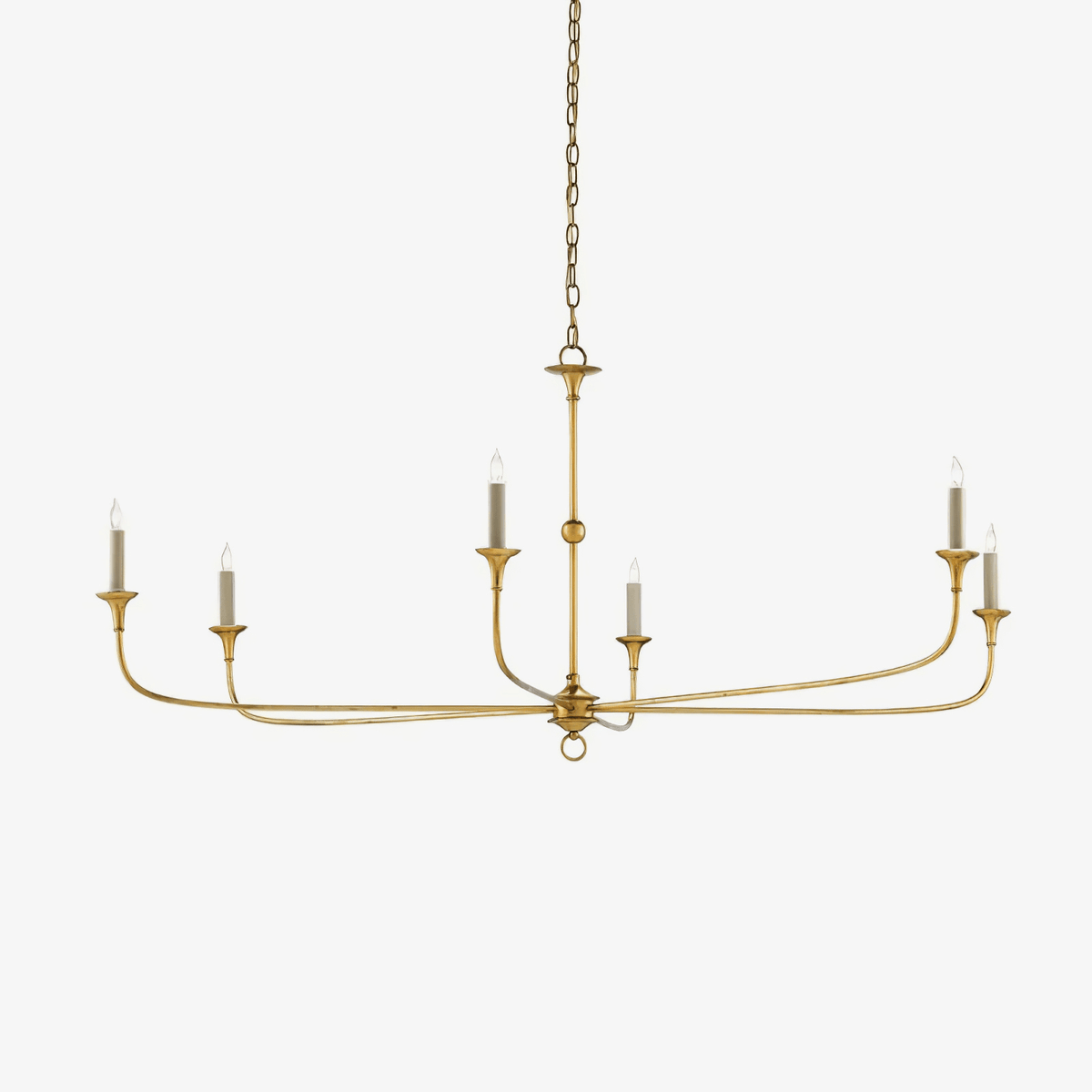 Elara Candle Chandelier – Modern Brass Candelabra Chandelier for Dining Room