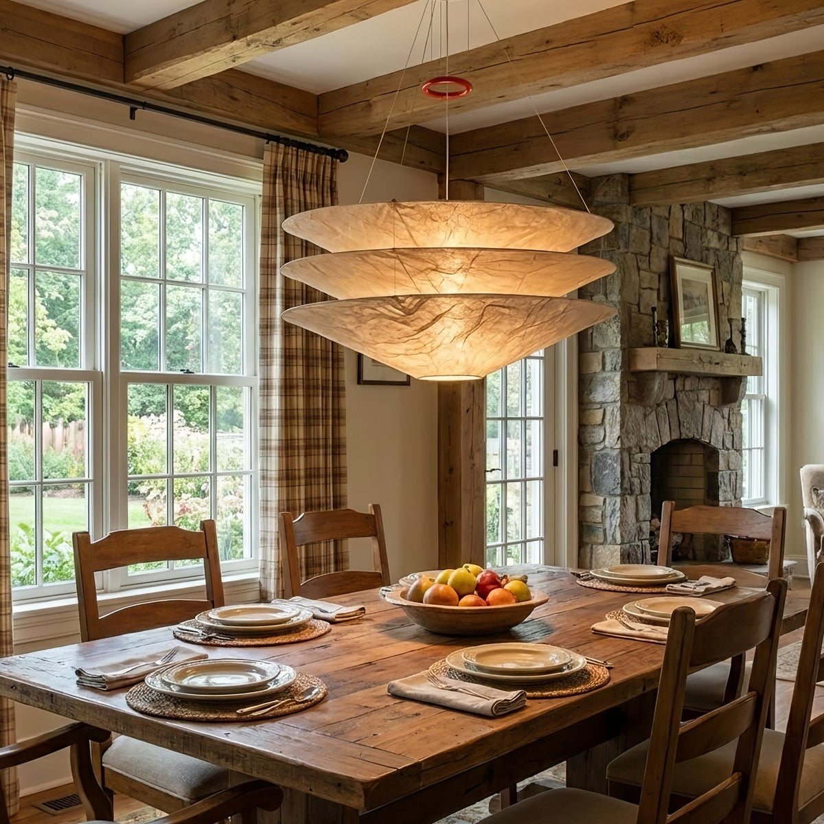 Kazu Cone Silk Pendant Light – Sculptural Mulberry Silk Hanging Lamp for Dining & Living Spaces