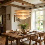 Kazu Cone Silk Pendant Light – Sculptural Mulberry Silk Hanging Lamp for Dining & Living Spaces