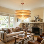 Kazu Cone Silk Pendant Light – Sculptural Mulberry Silk Hanging Lamp for Dining & Living Spaces