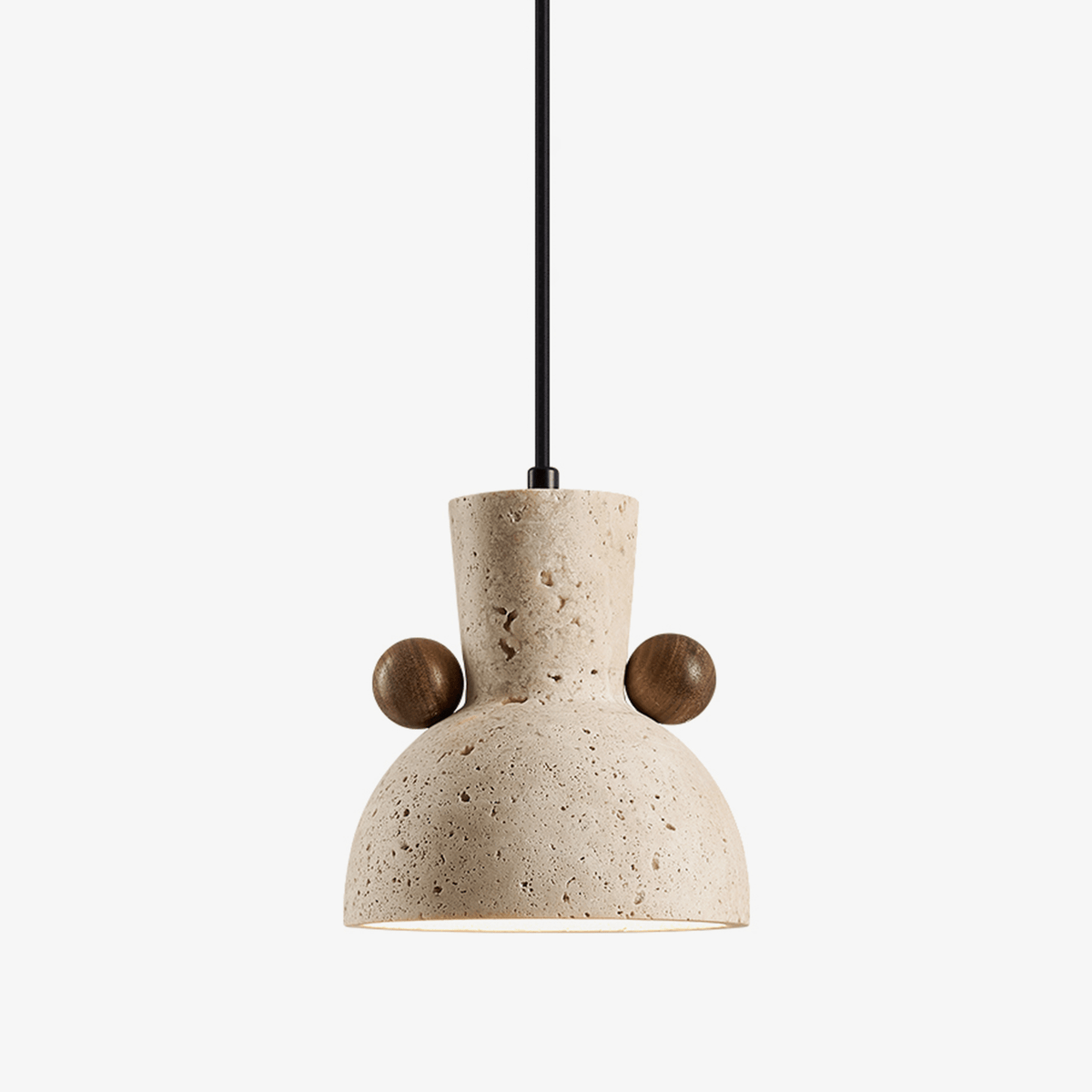 Tavaro Pebble Pendant Light in Natural Travertine and Walnut