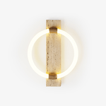 Stonek Travertine Wall Sconce with Integrated LED Ring