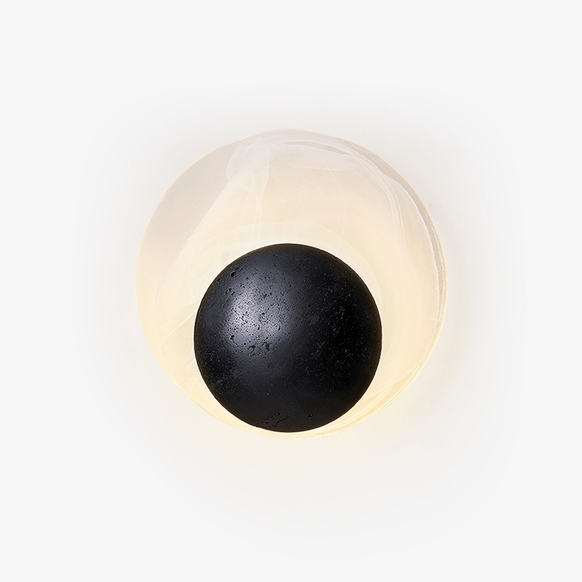 Eclipse Shell Wall Sconce in Black Travertine with LED