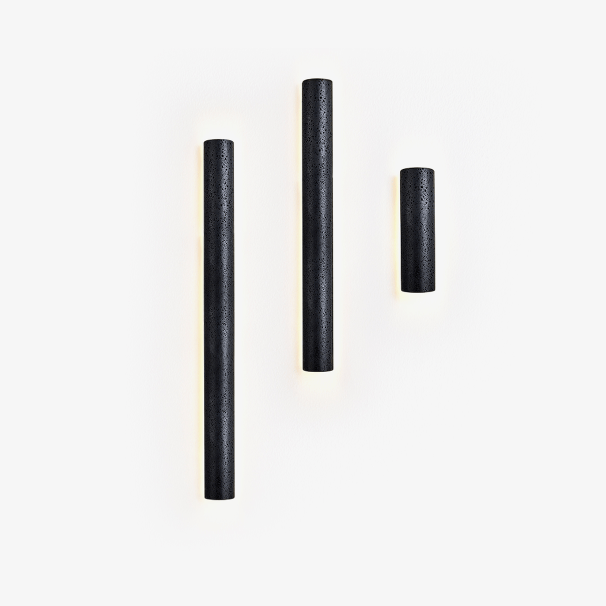 Kaedran Black Travertine LED Wall Sconce with Halo Backlighting