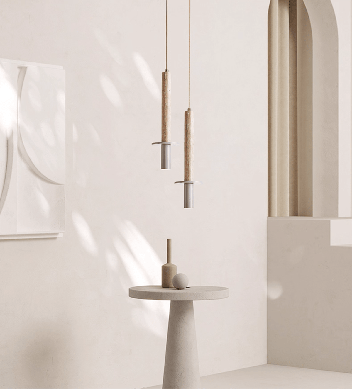 Linea Travertine Pendant Light – Modern Stone Pendant Lamp for Dining & Living Spaces