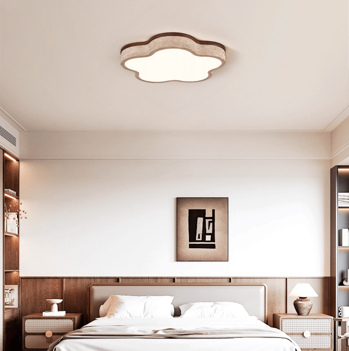 Cloudline Travertine Ceiling Light – Modern Flush Mount LED Lamp