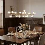 Molecular Glass Ball Chandelier in Gold for Modern Interiors