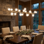 Molecular Glass Ball Chandelier in Gold for Modern Interiors