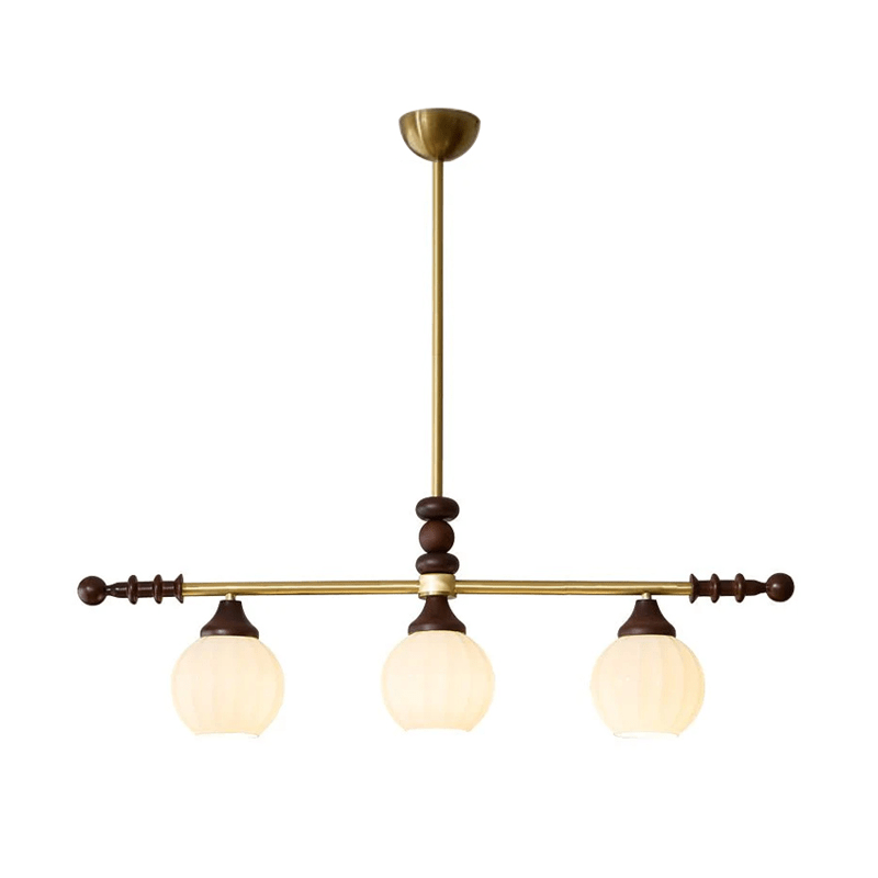 Clarabelle Six-Light Wood and Glass Linear Chandelier