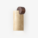 Solenne Curve Wall Sconce in Travertine and Walnut for Modern Interiors