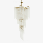 Heliora Cascade Chandelier – Hand-Formed Glass & Brass Statement Pendant