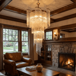Heliora Cascade Chandelier – Hand-Formed Glass & Brass Statement Pendant