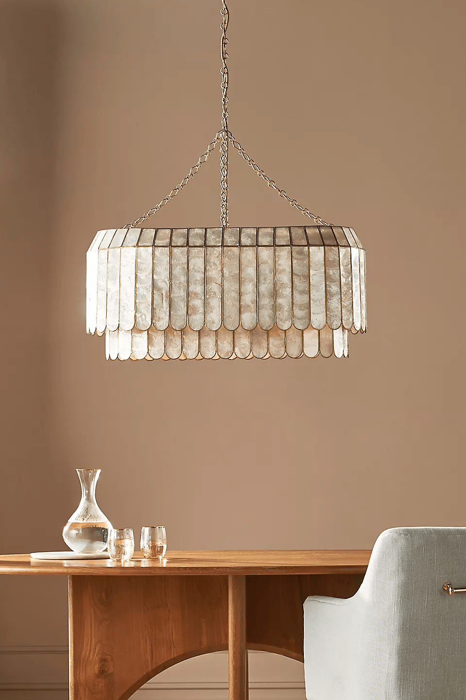 Capiz Aurelia Chandelier – Natural Shell Pendant Light for Dining & Living Spaces