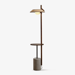 Pinnacle Floor Lamp with Walnut Stand and Cement Base