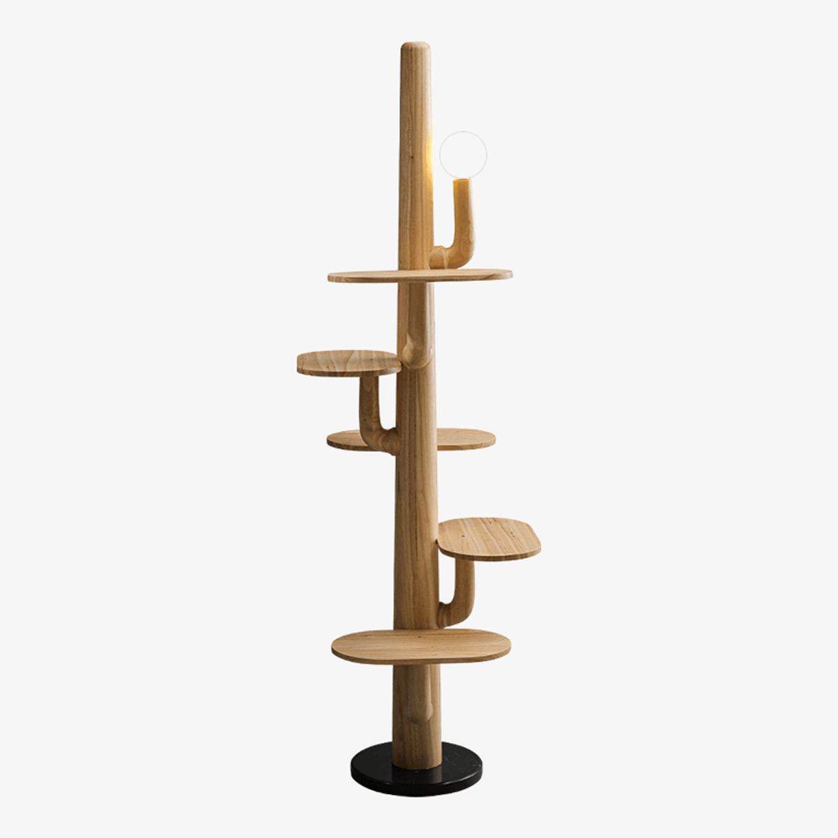 Lumo Tree Floor Lamp – Sculptural Wooden Pet Tower with Ambient LED Light