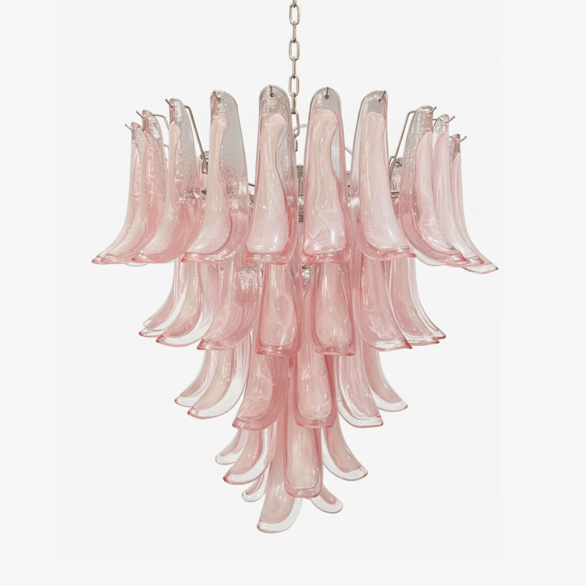 Rosabella Glass Chandelier in Gold Finish with Handcrafted Glass Petals