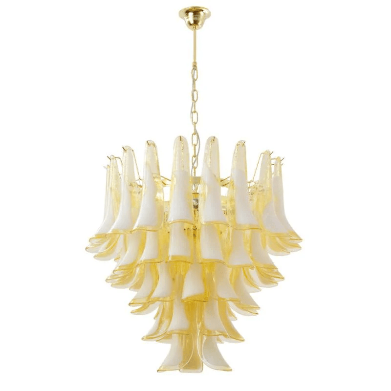 Rosabella Glass Chandelier in Gold Finish with Handcrafted Glass Petals