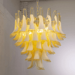 Rosabella Glass Chandelier in Gold Finish with Handcrafted Glass Petals