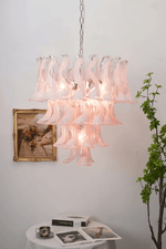 Rosabella Glass Chandelier in Gold Finish with Handcrafted Glass Petals