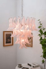 Rosabella Glass Chandelier in Gold Finish with Handcrafted Glass Petals