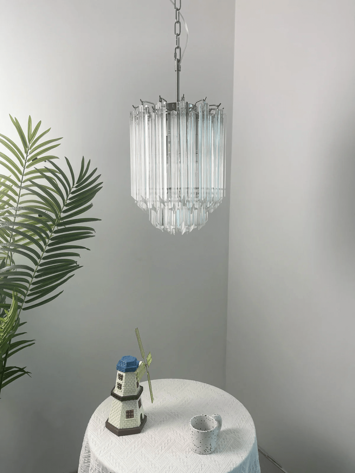 Prism Glass Chandelier – Handcrafted Murano Style Pendant Light