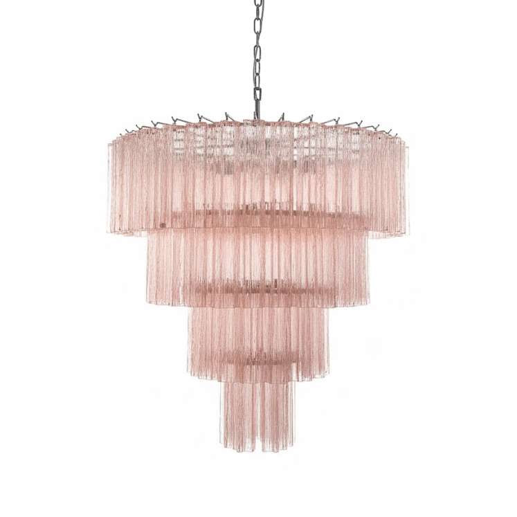 Serava Cascade Glass Chandelier – Modern Murano-Inspired Pendant Light for Dining Room and Foyer