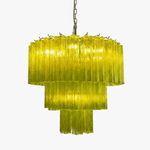 Glacier Tier Chandelier — Hand-Cast Glass Pendant Light in Gold