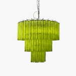 Glacier Tier Chandelier — Hand-Cast Glass Pendant Light in Gold