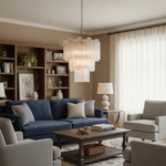 Frostveil Glass Chandelier – Modern Waterfall Pendant Light for Dining Room and Living Room