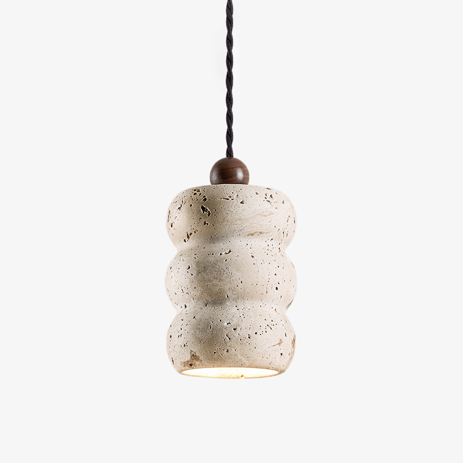 Dune Pebble Travertine Pendant Light – Natural Stone Sculptural Hanging Lamp