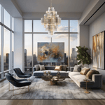 Eloria Glass Diamond Chandelier – Modern Murano Glass Pendant Light