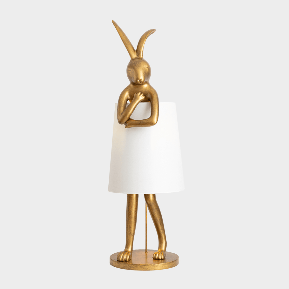 Hare Silhouette Sculptural Table Lamp in Gilded Finish
