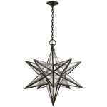 Luminara Star Chandelier – Brass & Glass Starburst Pendant Light